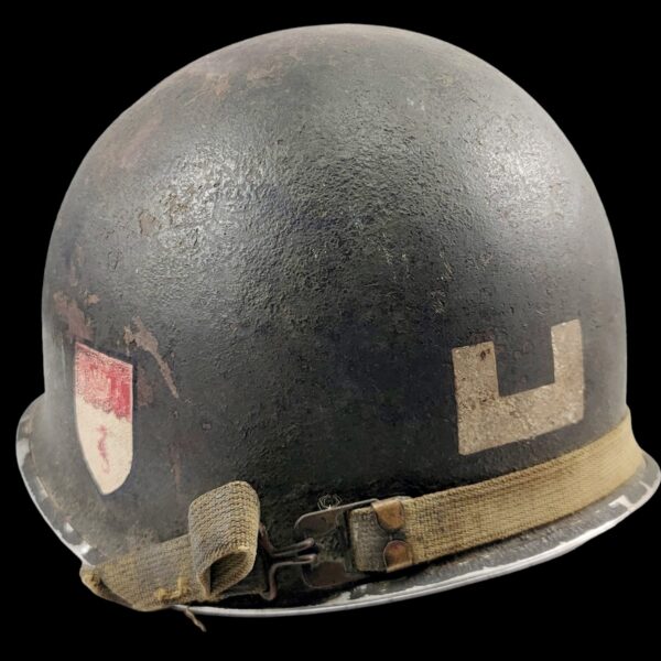 WWII US Army Corps of Engineers Captain’s M1 Helmet 540th Engineer Combat Group. (5)