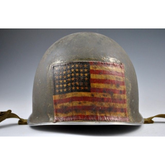 US Navy M1 Fixed Bale Helmet with American Flag #46 – Battlefield Museum